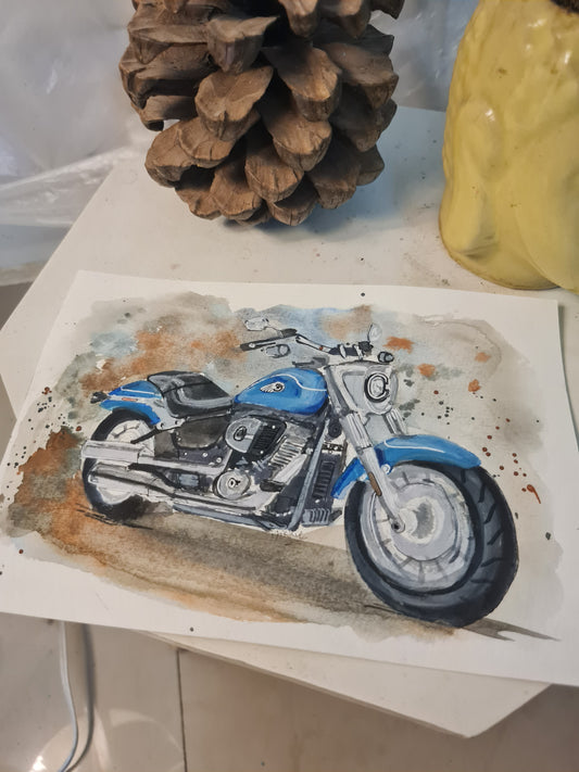 Harley Davidson Fat Boy Painting