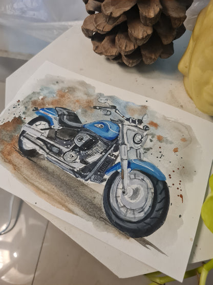 Harley Davidson Fat Boy Painting