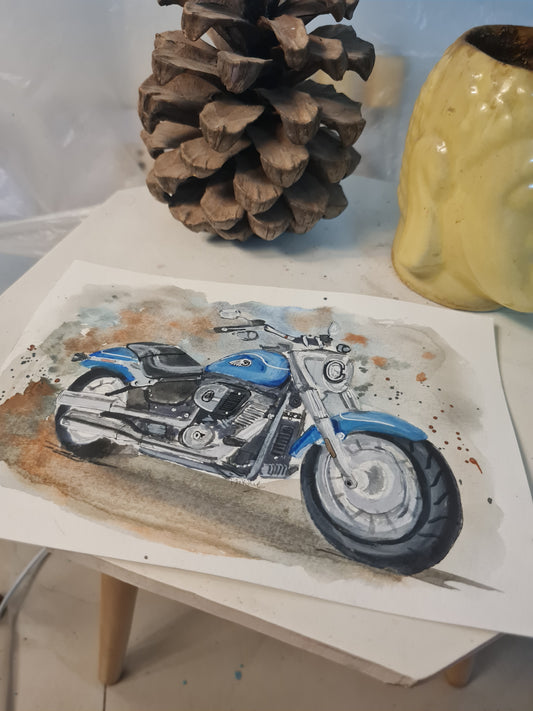 Harley Davidson Fat Boy Painting